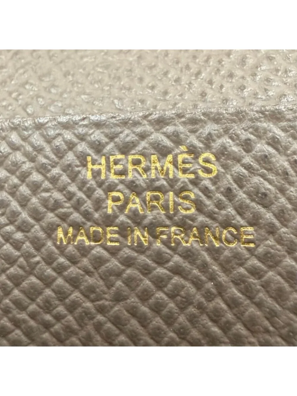 Hermes Bearn Soufflet Veau Epsom Taupe Gold Wallet